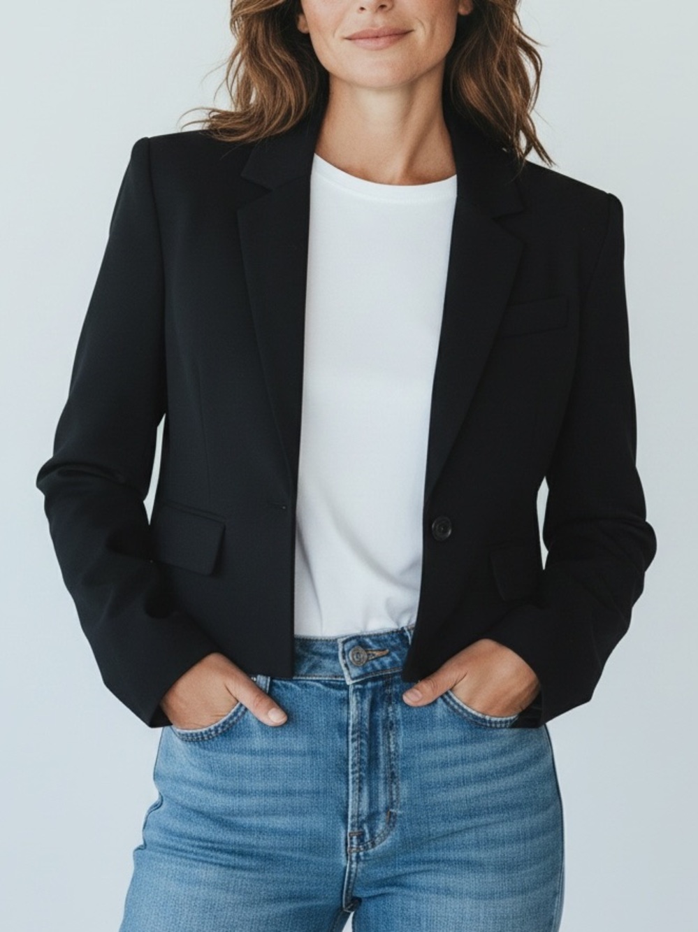 Trussardi Vinatge MADE IN ITALY Black Cropped Blazer